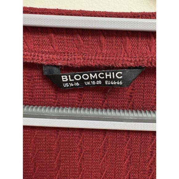 Bloomchic Short-Sleeve Sweater Red Womens Size 14/16 - Picture 3 of 3